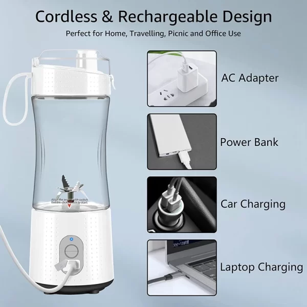 Portable Blender Personal Size Blender for Smoothies Juice and Shakes 4000mAh Mini Blender with Powerful Motor for Home&Travel - Image 3