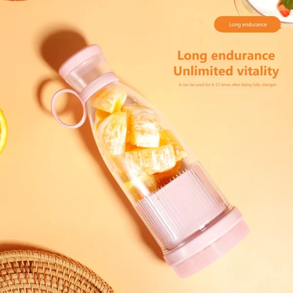 Portable Electric Juicer with Six Blade USB Rechargeable Fresh Juice Blender Mini Portable Blender Smoothie Juice Maker Machine - Image 2