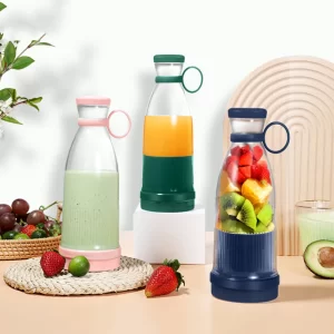 Portable Electric Juicer with Six Blade USB Rechargeable Fresh Juice Blender Mini Portable Blender Smoothie Juice Maker Machine