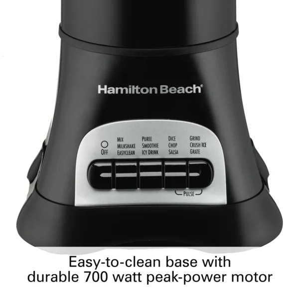 Hamilton Beach Multi-Function Blender for Smoothies, Shakes, Icy Drinks & Much More, 40 oz Glass Jar, Black - Image 2
