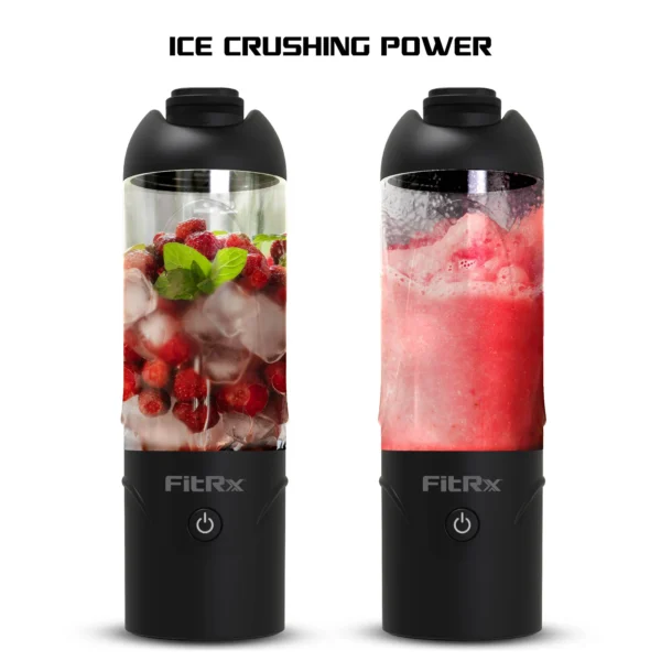 FitRx Rocket Electric Smoothie Blender Bottle, Rechargeable Portable Personal Blender, 18oz., Black - Image 3
