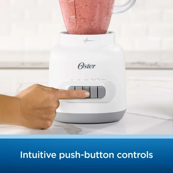 Oster 6 Cup 5 Speed 700 Watt Plastic Jar Easy To Use Blender in White - Image 2