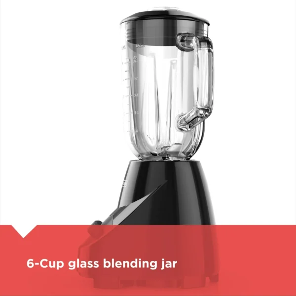 BLACK+DECKER 10-Speed Countertop Blender, BL2010BG, 6-Cup Glass Jar, Dishwasher-Safe, Stainless Steel Blade, Suction Feet - Image 2