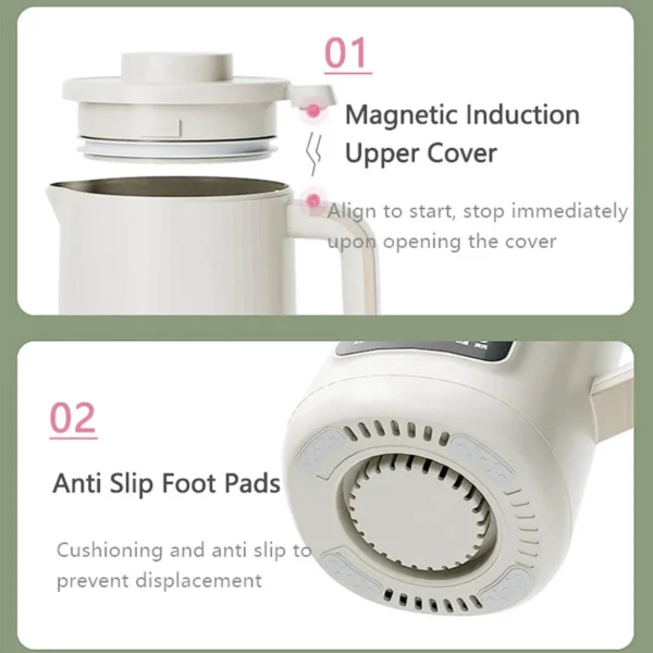 Petyoung Automatic Nut Milk Maker Machine - 800ml Multi-Functional Blender for Nuts, Soybean, Oats, Juices, Shakes, Plant-Based Oat Milk Maker for Homemade Milks - Nut & Soy Milk Maker - Image 2