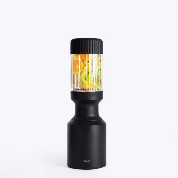 The Beast Mini® Blender | Personal Countertop Blender for Smoothies, Shakes, Food Prep, Frozen Fruits & Veggies, Sauces & Dips | Portable Bottle, Straw Cap and Straws | 600W Motor (Carbon Black)