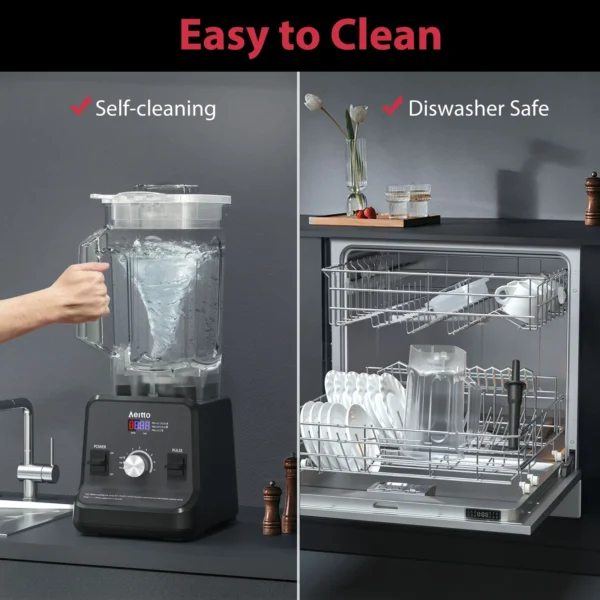 Aeitto® Blenders for Kitchen, High Speed Blenders for Shakes and Smoothies with 1500-Watt Motor, 68 Oz Large Capacity, Countertop Professional Blenders for Ice Crush, Frozen Drink, Platinum - Image 2