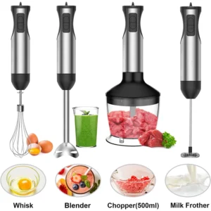20-Speed Immersion Hand Blender, 5-in-1 Powerful 1000W Blender Whisk and Mini Chopper with 600ml Beaker