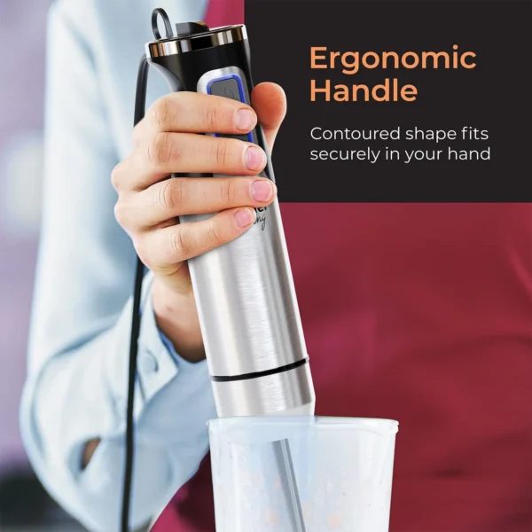 MuellerLiving Immersion Handheld Blender, 8-Speed Stainless Steel Hand Blender with Turbo Mode - Image 2