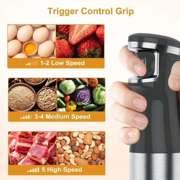 MULISOFT Immersion Blender Handheld, Hand Blender with Whisk, Chopper & Frother, for Soup, Baby Food - Image 3