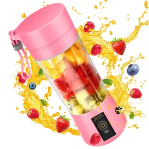 Debonair Portable Blender USB Rechargeable Personal Juicer Cup Small Fruit Juice Mixer for Shakes and Smoothies 350ML Capacity- Pink