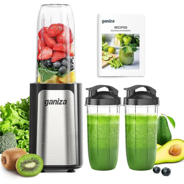 Ganiza Smoothie Blender for Shakes and Smoothies, 14 Pieces Personal Blender, 3 Portal Cups, BPA-Free Juice Blender Set