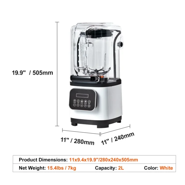 KFFKFF 68oz Professional Blender with Shield Auto Blending Smoothie Blender High-Speed ​​Blenders Countertop Blenders BPA-Free, Auto-smart Tech & Speed ​​Control Juice Blender Set - Image 5