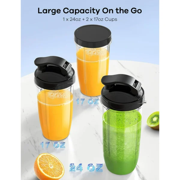 Ganiza Smoothie Blender for Shakes and Smoothies, 14 Pieces Personal Blender, 3 Portal Cups, BPA-Free Juice Blender Set - Image 3