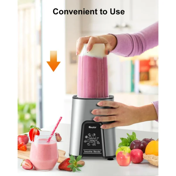 Smoothie Blender for Shakes and Smoothies, Blenders for Kitchen, Protein Drinks, Personal Blender with 2 * 22Oz Smoothie Cups with Lids - Image 3