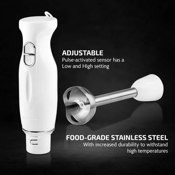 OVENTE Electric Immersion Hand Blender, 2 Mixing Speed w/ Stainless Steel Blades, White HS560W - Image 5