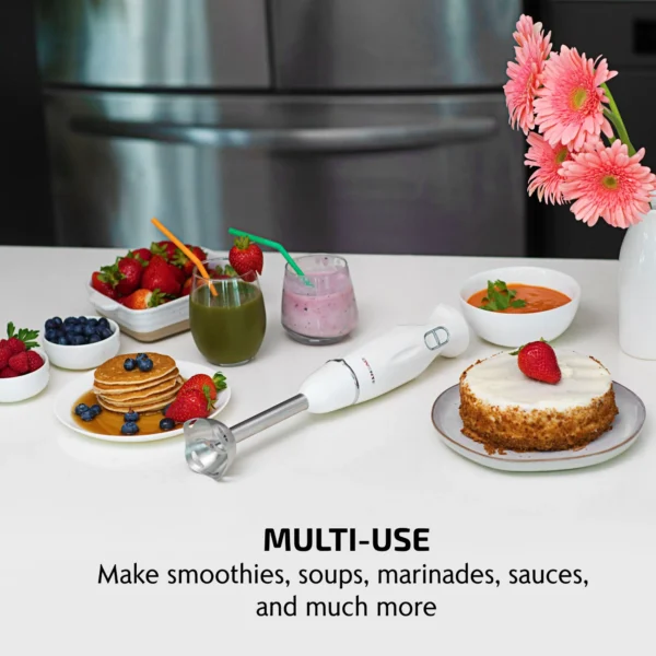 OVENTE Electric Immersion Hand Blender, 2 Mixing Speed w/ Stainless Steel Blades, White HS560W - Image 4