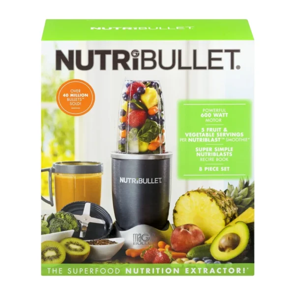 NutriBullet Silver Magic Bullet Superfood Nutrition Extractor Blender, 8 Piece - Image 2