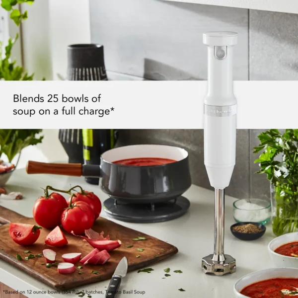 KitchenAid Cordless Variable Speed Hand Blender, White, KHBBV53 - Image 2