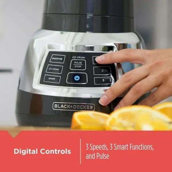 Quiet Blender, 48 oz Glass Jar, Personal Blending Jar, 900 W Peak Power, 3 Speeds, 3 Auto Functions, BL1400DG-P - Image 2