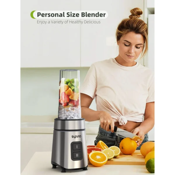 Syvio Smoothie Blender for Shakes and Smoothies, Personal Blender with 2 BPA-Free 20 Oz Sport Cups, Nutritious Recipe, 2-Speed Control - Image 3