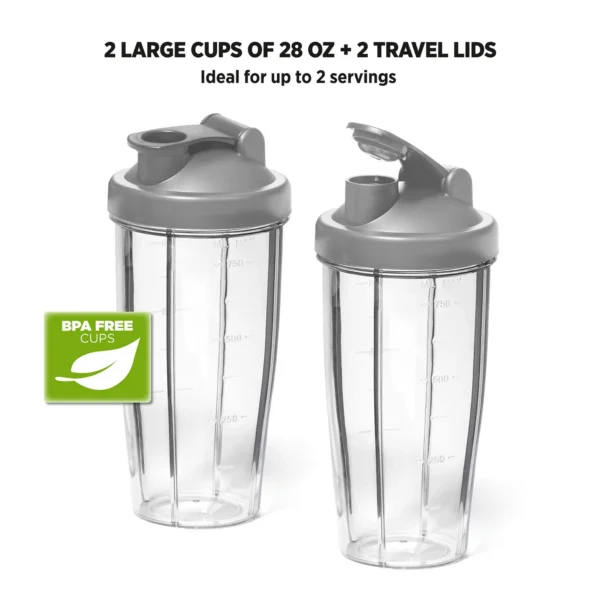 Starfrit Personal Blender, Two 828ml Cups, Two Blades, High, Low & Pulse Modes, 300W, Black - Image 3