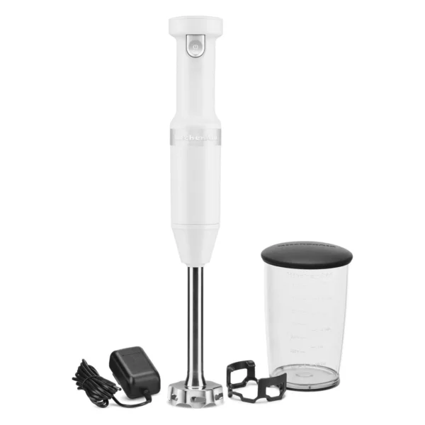 KitchenAid Cordless Variable Speed Hand Blender, White, KHBBV53