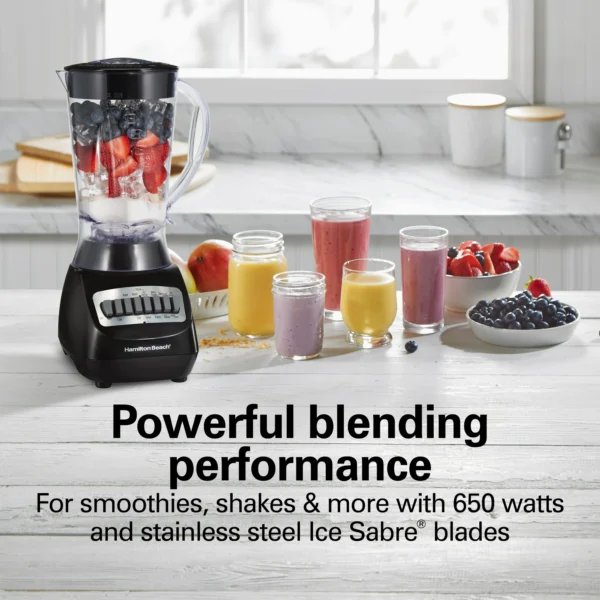 Hamilton Beach Smoothie Blender, 56 oz. Jar, 10 Speeds, New, Black, 50190F - Image 3