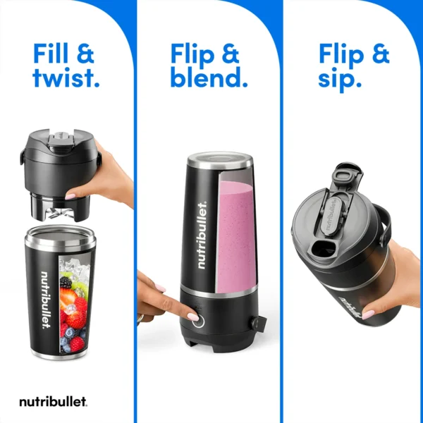 Nutribullet Flip Portable Blender, Matte Black - Image 3
