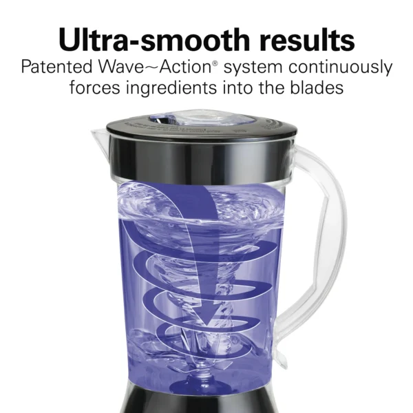 Hamilton Beach Smoothie Blender, 48 oz. Jar, Stainless Steel Blade, High Speed, Great for Shakes and Smoothies, Black - Image 3