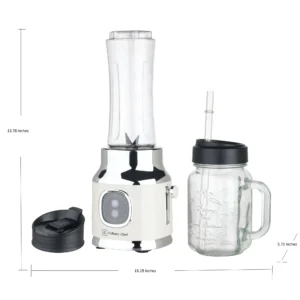 CULINARY CHEF New 20.3oz. 300W Retro Smoothie Maker Blender with Mason Jar - Cream