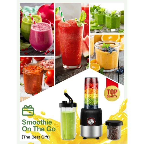 Suodoka 2-in-1 Multipurpose Blenders for Smoothies with 22oz No-BPA Portable Bottle, Coffee/Spices Jar Bottle for Grinder, New - Image 2