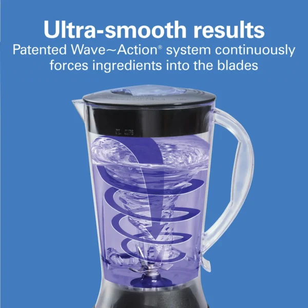 Hamilton Beach Smoothie Blender, 56 oz. Jar, 10 Speeds, New, Black, 50190F - Image 2