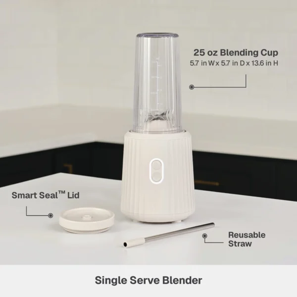Thyme & Table Single Serve Blender, Sand White - Image 3