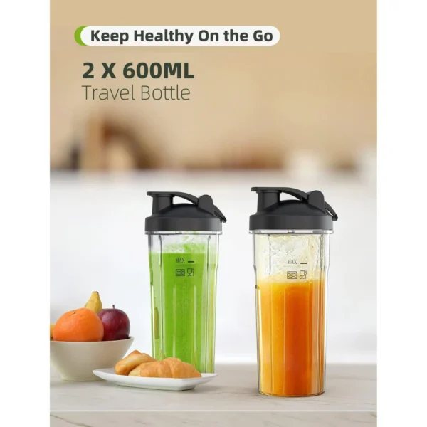 Syvio Smoothie Blender for Shakes and Smoothies, Personal Blender with 2 BPA-Free 20 Oz Sport Cups, Nutritious Recipe, 2-Speed Control - Image 2