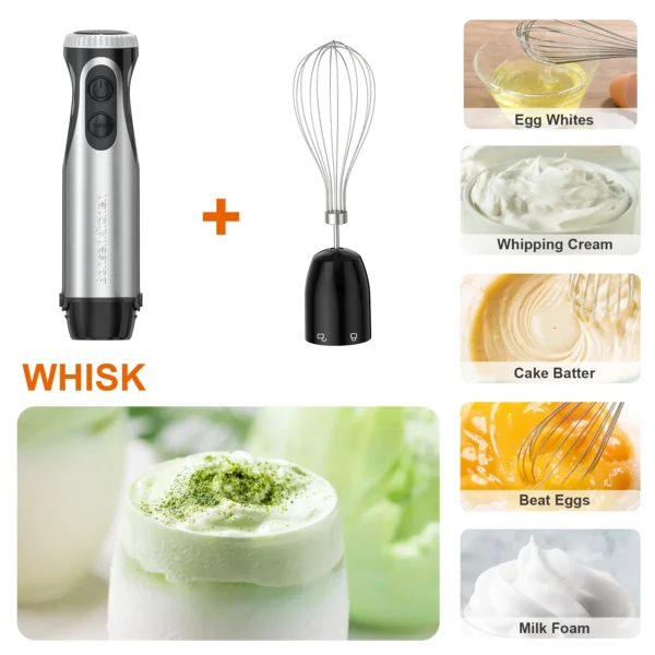 Bonsenkitchen Immersion Blender Handheld, Stainless Steel Hand Stick Blender, 20-Speed Hand Blender, Free Warranty - Image 5