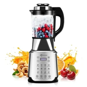 ASTRALSHIP Stainless Steel Blender with Heating 1200W, 60000RPM Glass Blenders for Kitchen, 14 Preset Functions, ASH01-S