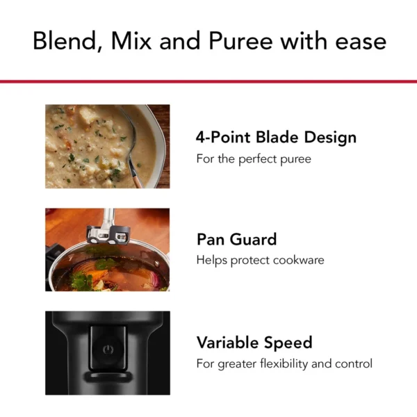 KitchenAid Cordless Variable Speed Hand Blender, White, KHBBV53 - Image 3
