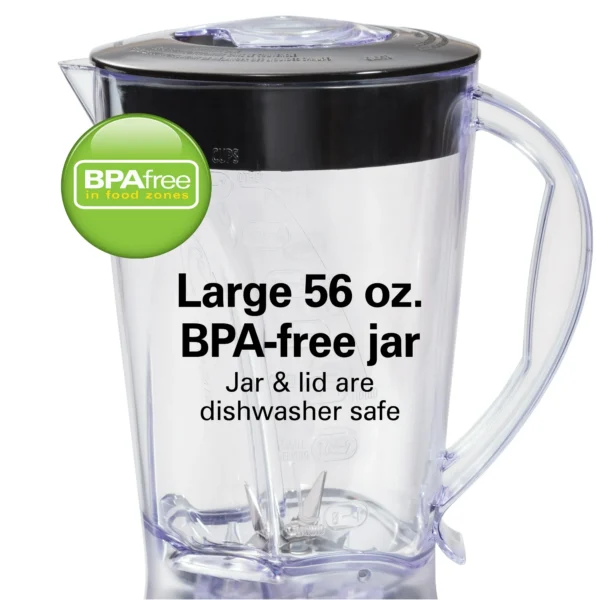 Hamilton Beach Smoothie Blender, 56 oz. Jar, 10 Speeds, New, Black, 50190F - Image 5