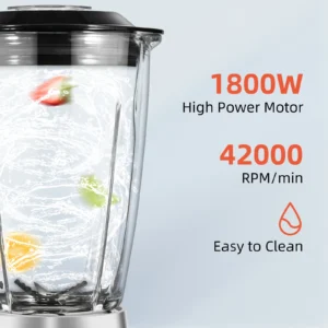Uten Glas Blender for Kitchen, 18 Speed Countertop Blender with 63oz Glass Jar, Professional Smoothie with 6-Leaf Stainless Steel Blade