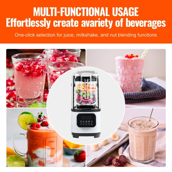 BENTISM Professional Blender Commercial Countertop Blenders 68 oz Smoothies Shakes - Image 3