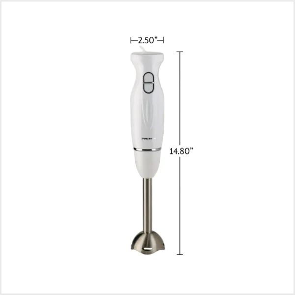 OVENTE Electric Immersion Hand Blender, 2 Mixing Speed w/ Stainless Steel Blades, White HS560W - Image 3