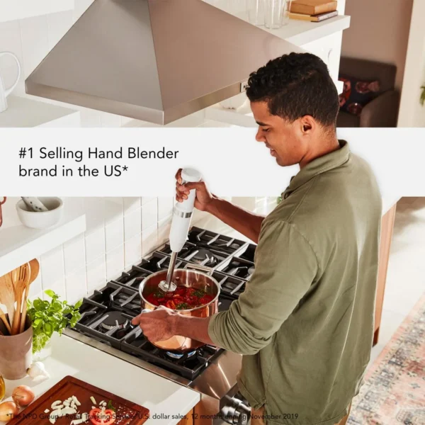 KitchenAid Cordless Variable Speed Hand Blender, White, KHBBV53 - Image 4