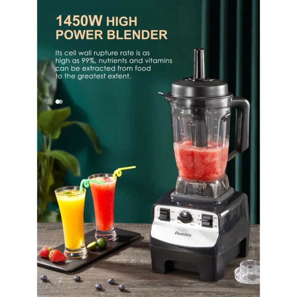 Counter Blender Smoothie Maker, 1450W Professional High Speed Blenders for Kitchen, 10 Speed Control, 68 oz BPA-Free Tritan Container, 8 Titanium Stainless Steel Blade for Ice/Soup/Nuts - Image 4