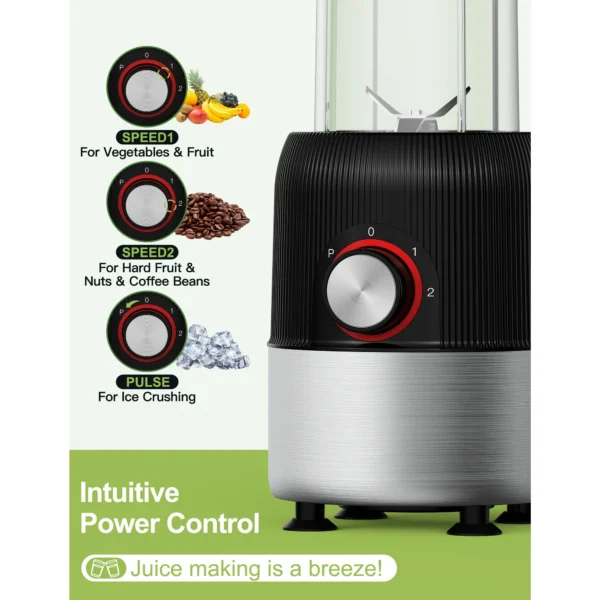 Suodoka 2-in-1 Multipurpose Blenders for Smoothies with 22oz No-BPA Portable Bottle, Coffee/Spices Jar Bottle for Grinder, New - Image 4